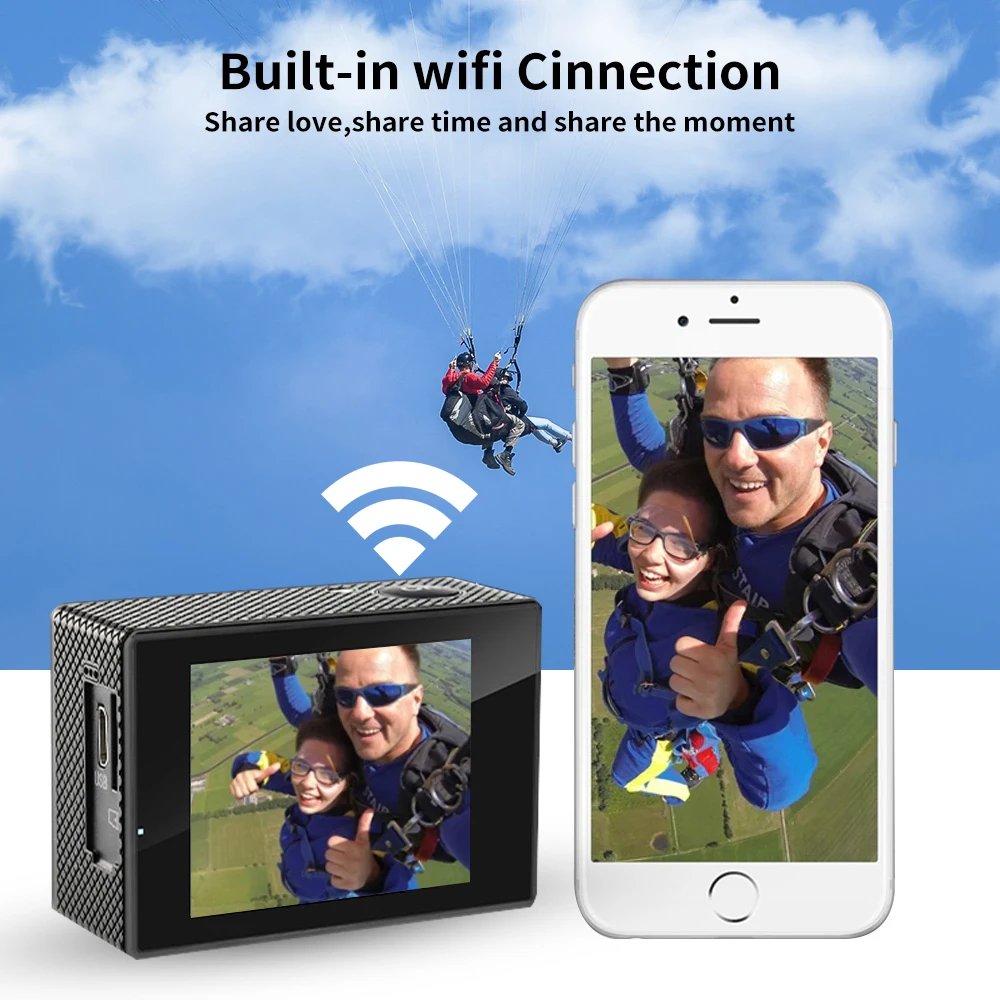 4K Action Camera 1080P/30FPS WiFi 2.0