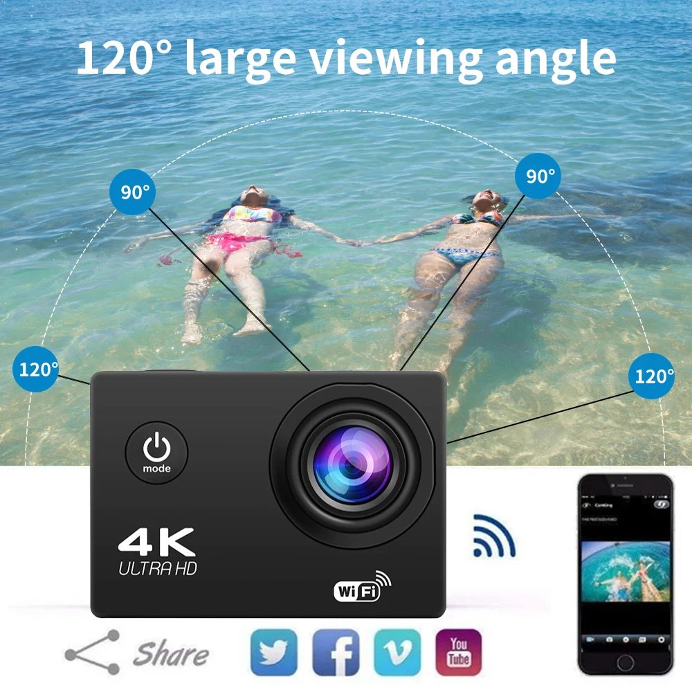 4K Action Camera 1080P/30FPS WiFi 2.0