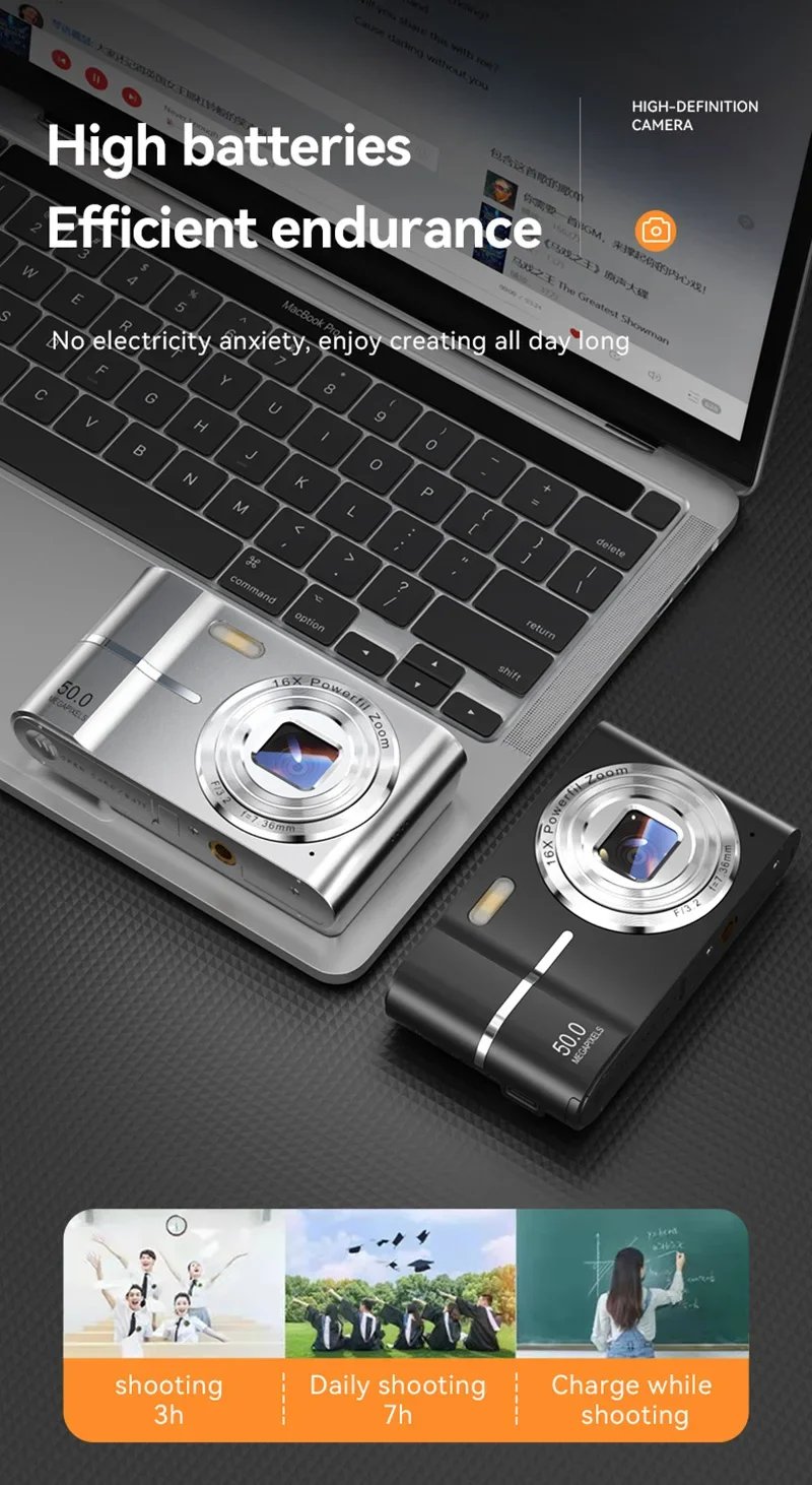 Xiaomi 4K Digital Camera 50MP 16X Student Camera Outdoor Anti-Shake Digital Video Camera Flash Video Recorder Small Video Camera Xiaomi 4K Digital Camera 50MP 16X Student Camera Outdoor Anti-Shake Digital Video Camera Flash Video Recorder Small Video Camera