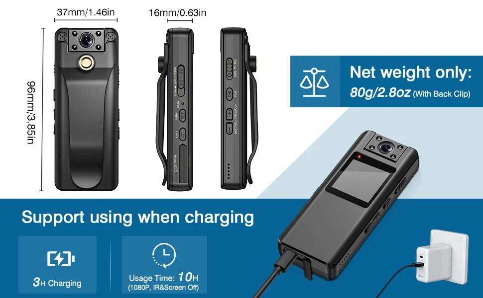 BOBLOV A22 Digital Mini Body Camera 1080P Sports DV HD Screen Magnetic Night Vision Small Camera Nanny Camcorder Police BOBLOV A22 Digital Mini Body Camera 1080P Sports DV HD Screen Magnetic Night Vision Small Camera Nanny Camcorder Police