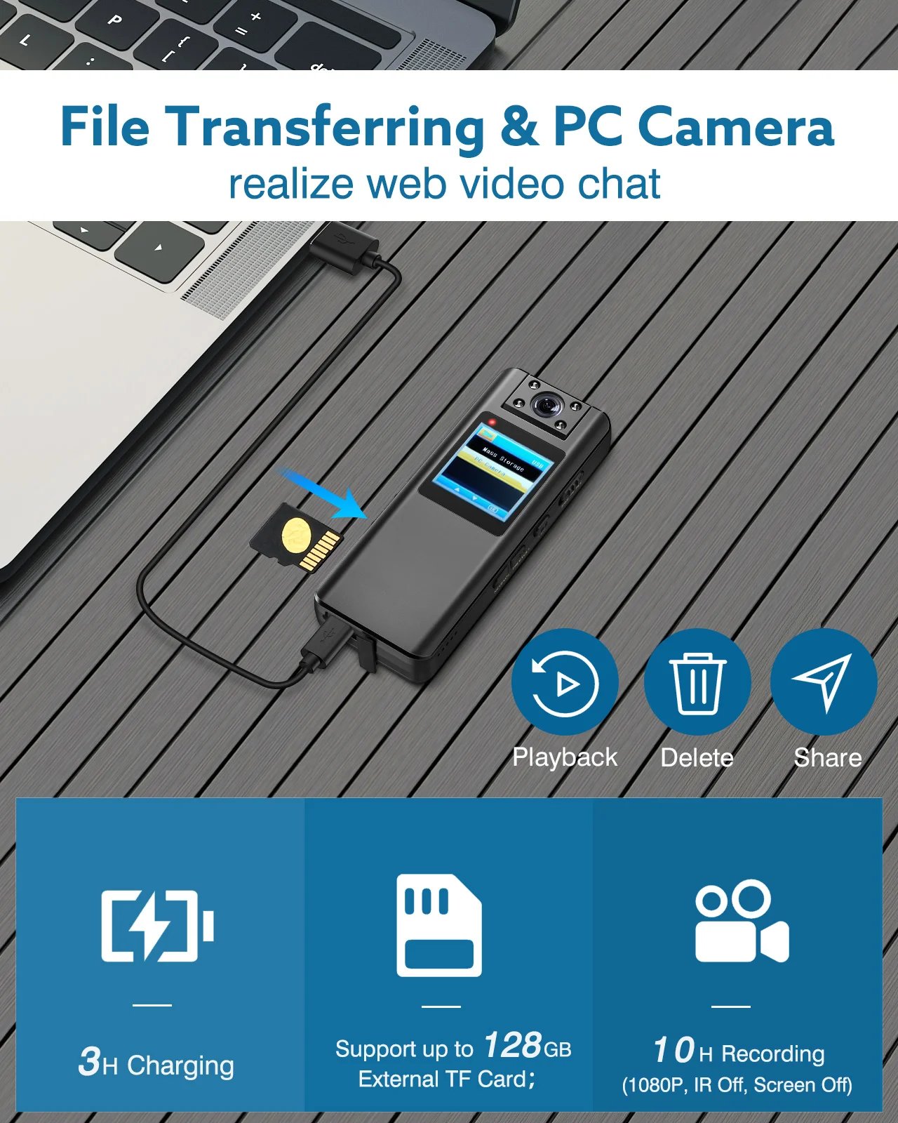 BOBLOV A22 Digital Mini Body Camera 1080P Sports DV HD Screen Magnetic Night Vision Small Camera Nanny Camcorder Police - Image 5