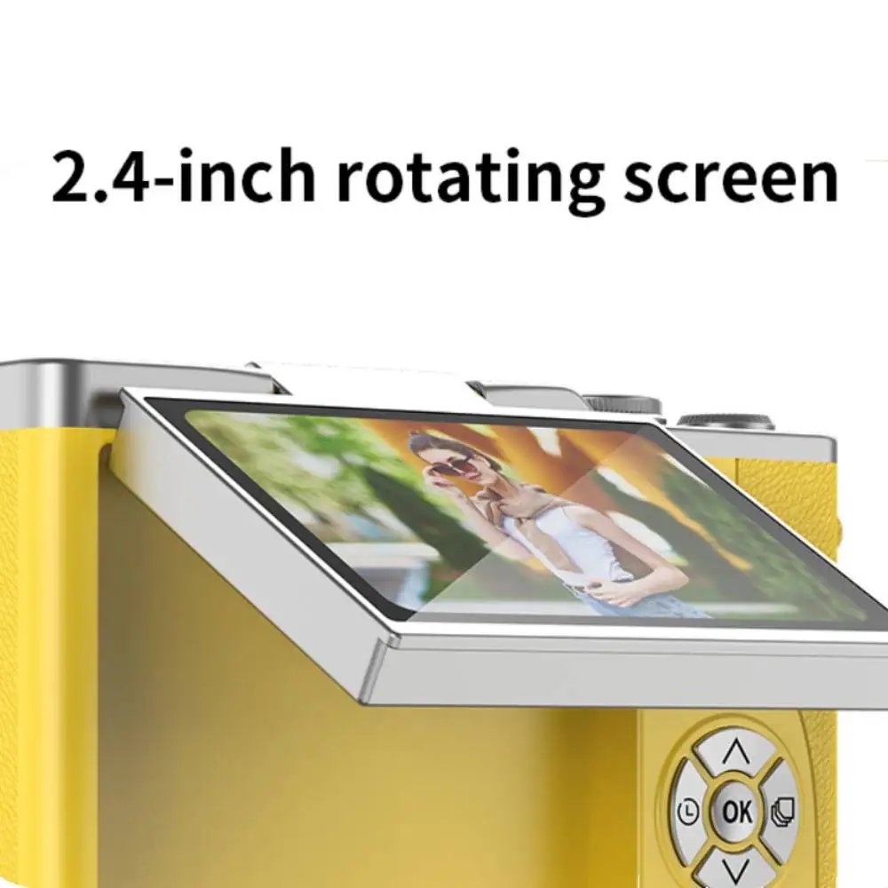 4K Digital Camera CCD 180° Flip Screen Selfie Camera 8X Digital Zoom 48MP Portable Digital Photography Camera with 32G Card - Image 2