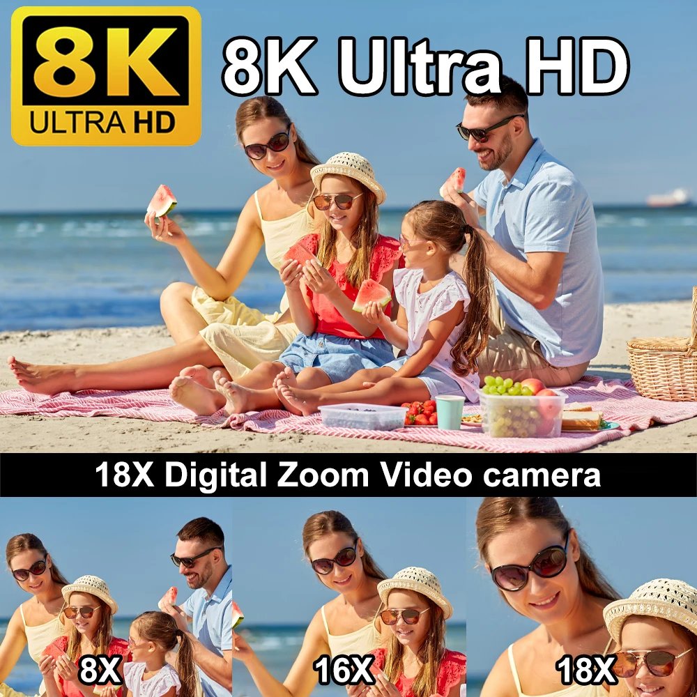 8K Digital Photography Camera 48MP Handheld DV 18X igital Zoom Camera Recorder 3'' LCD Touch Screen Portable Recording Camcorder 8K Digital Photography Camera 48MP Handheld DV 18X igital Zoom Camera Recorder 3'' LCD Touch Screen Portable Recording Camcorder
