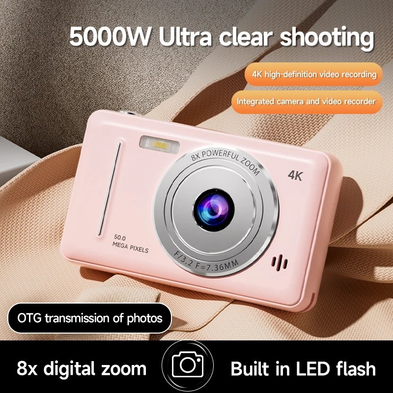 4K Retro CCD Portable Digital Camera Entry-level Camera Dual Camera Flash 50 Million Pixels Auto Focus Intelligent Anti-shakeNew - Image 3