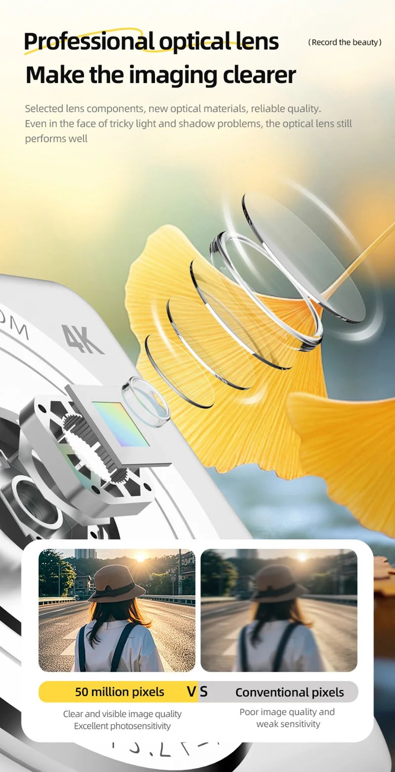 4K Retro CCD Portable Digital Camera Entry-level Camera Dual Camera Flash 50 Million Pixels Auto Focus Intelligent Anti-shakeNew 4K Retro CCD Portable Digital Camera Entry-level Camera Dual Camera Flash 50 Million Pixels Auto Focus Intelligent Anti-shakeNew