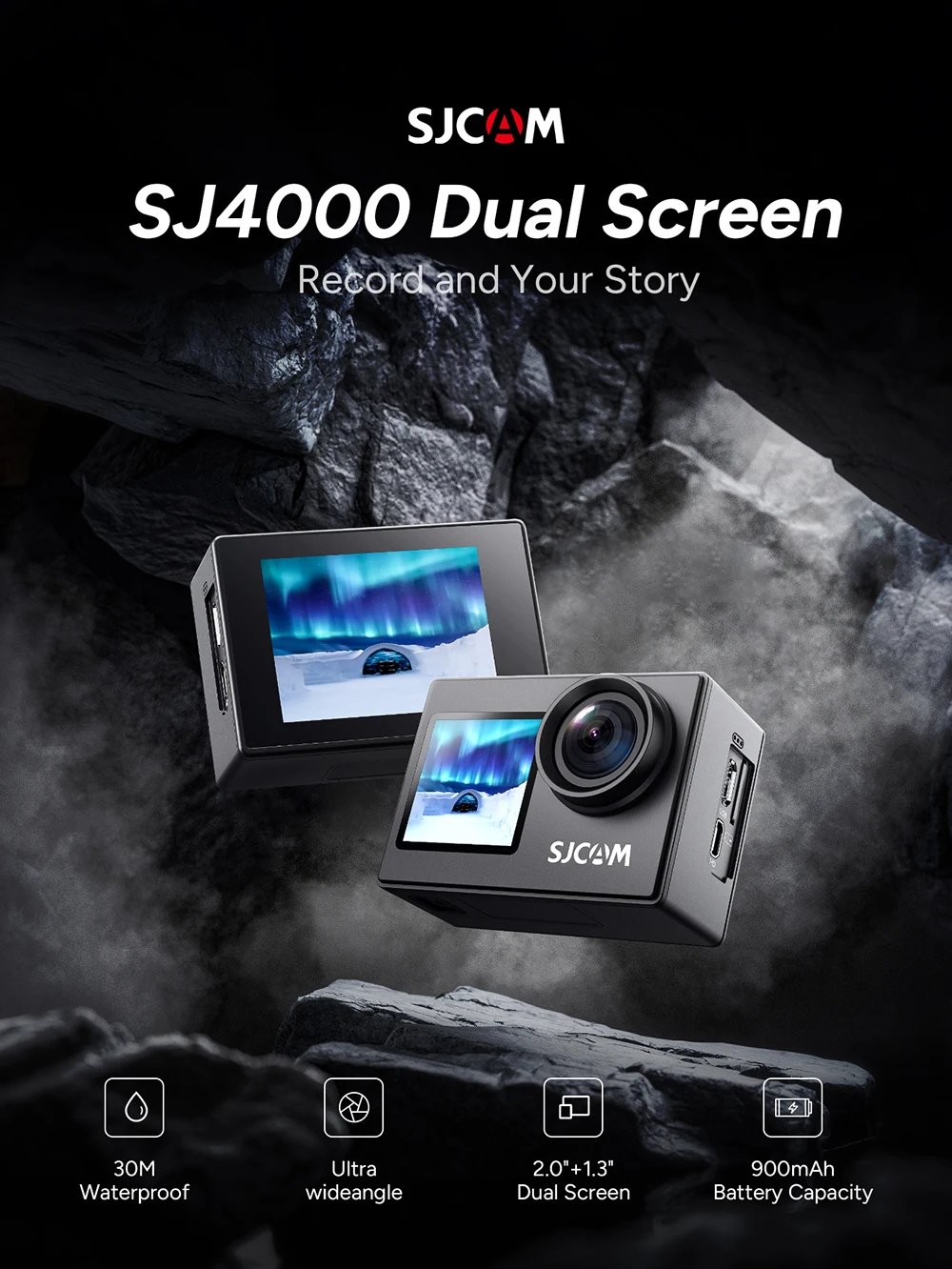 SJCAM SJ4000 Dual Screen 4K Action Camera 30M Waterproof Anti-Shake HD Sports Video Action Cameras Motorcycle Bicycle Helmet SJCAM SJ4000 Dual Screen 4K Action Camera 30M Waterproof Anti-Shake HD Sports Video Action Cameras Motorcycle Bicycle Helmet