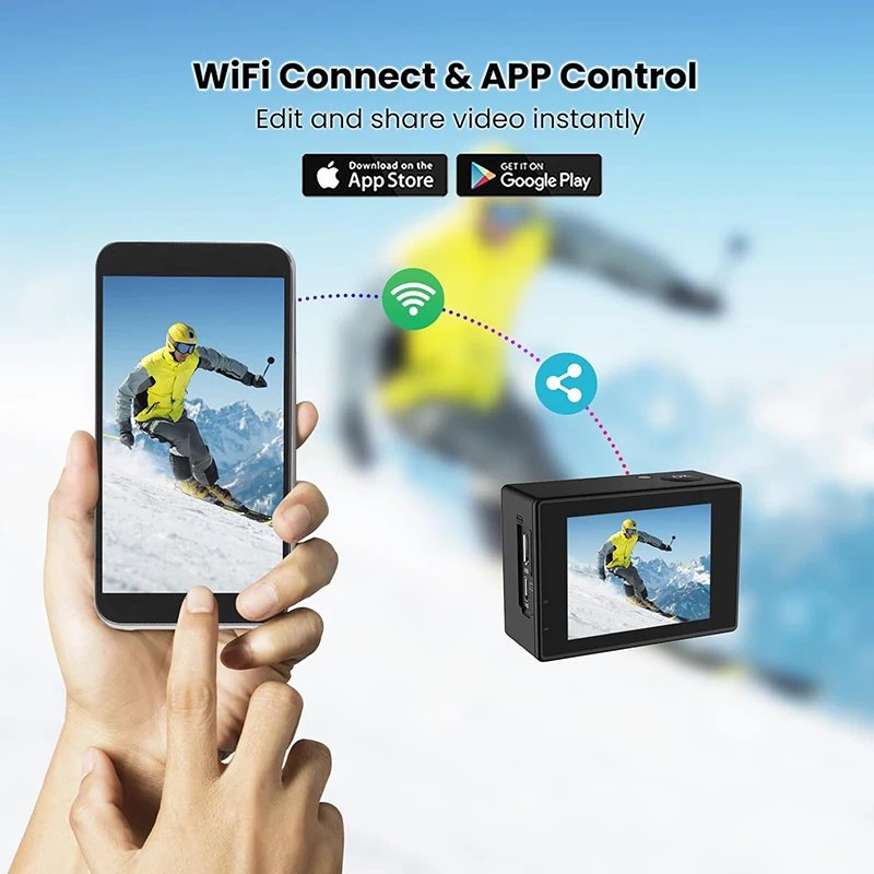 SJCAM SJ4000 Dual Screen 4K Action Camera 30M Waterproof Anti-Shake HD Sports Video Action Cameras Motorcycle Bicycle Helmet - Image 4