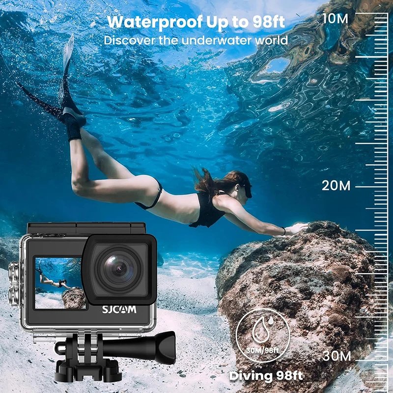 SJCAM SJ4000 Dual Screen 4K Action Camera 30M Waterproof Anti-Shake HD Sports Video Action Cameras Motorcycle Bicycle Helmet - Image 5