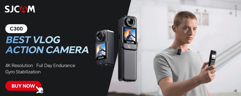 SJCAM C110 4K Action Camera with 135° Wide Angle f/2.0 Lens EIS Stabilization 1500MP Photos 200Min Battery 30M Waterproof Case