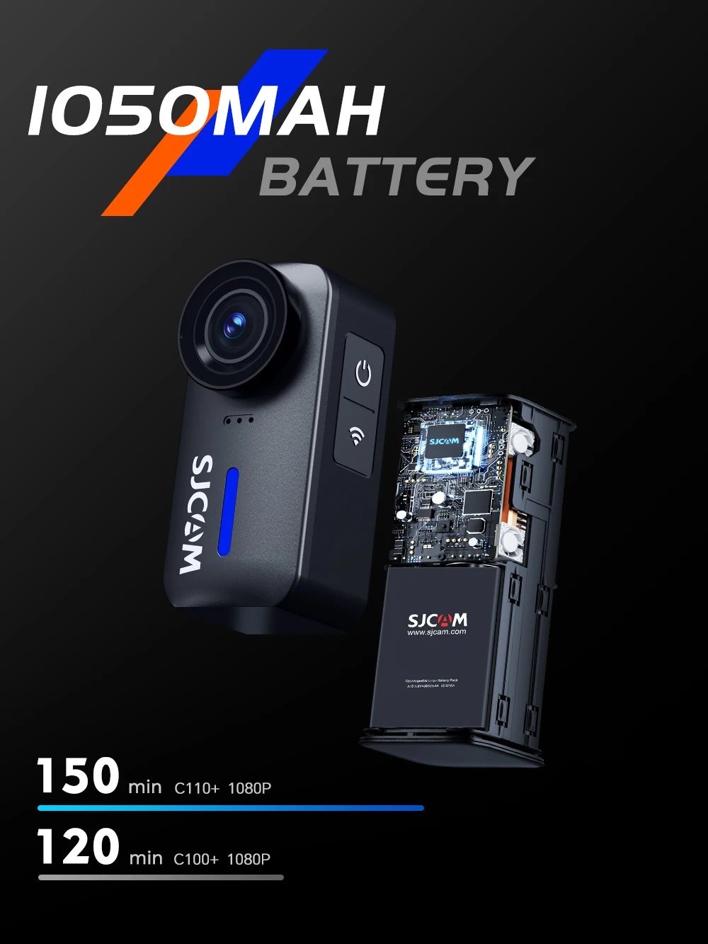 SJCAM C110 4K Action Camera with 135° Wide Angle f/2.0 Lens EIS Stabilization 1500MP Photos 200Min Battery 30M Waterproof Case SJCAM C110 4K Action Camera with 135° Wide Angle f/2.0 Lens EIS Stabilization 1500MP Photos 200Min Battery 30M Waterproof Case