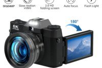 6K Digital Photography Camera 16X Digital Zoom 64MP Vintage Vlog Video Recorder YouTube 180° Flip Screen WiFi Web Cam With Flash