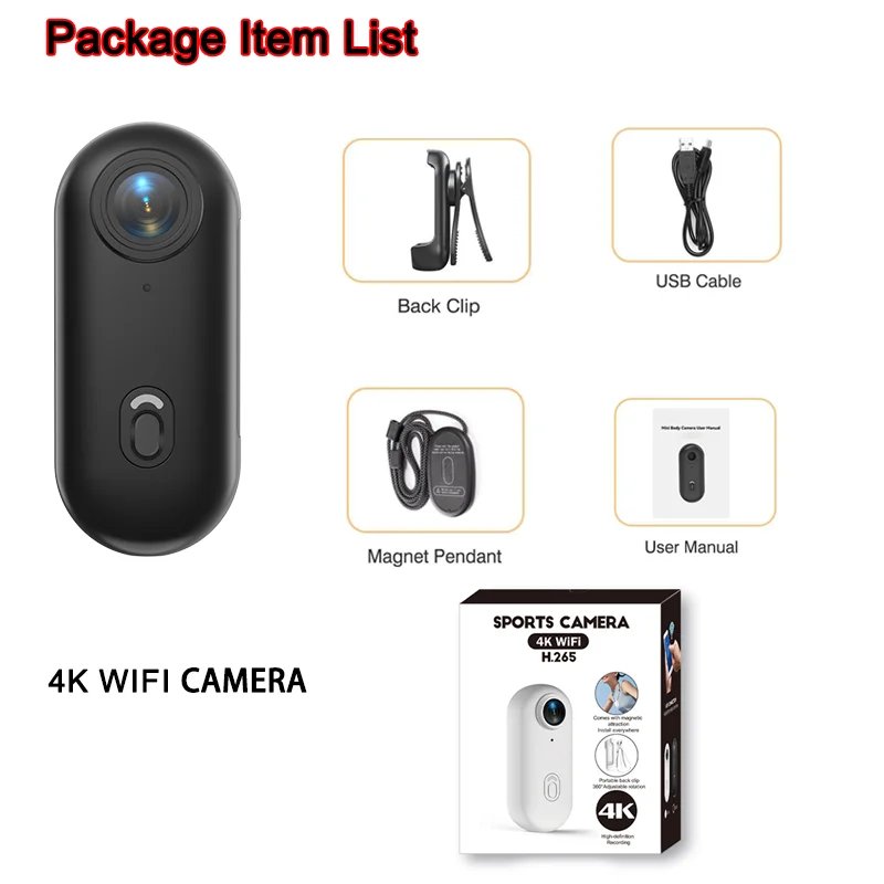 4K UHD Small Vlog Wireless Camera Home Photography Super Mini WiFi Recorder Action Cam Compatible Portable Electronic Gadgets - Image 6