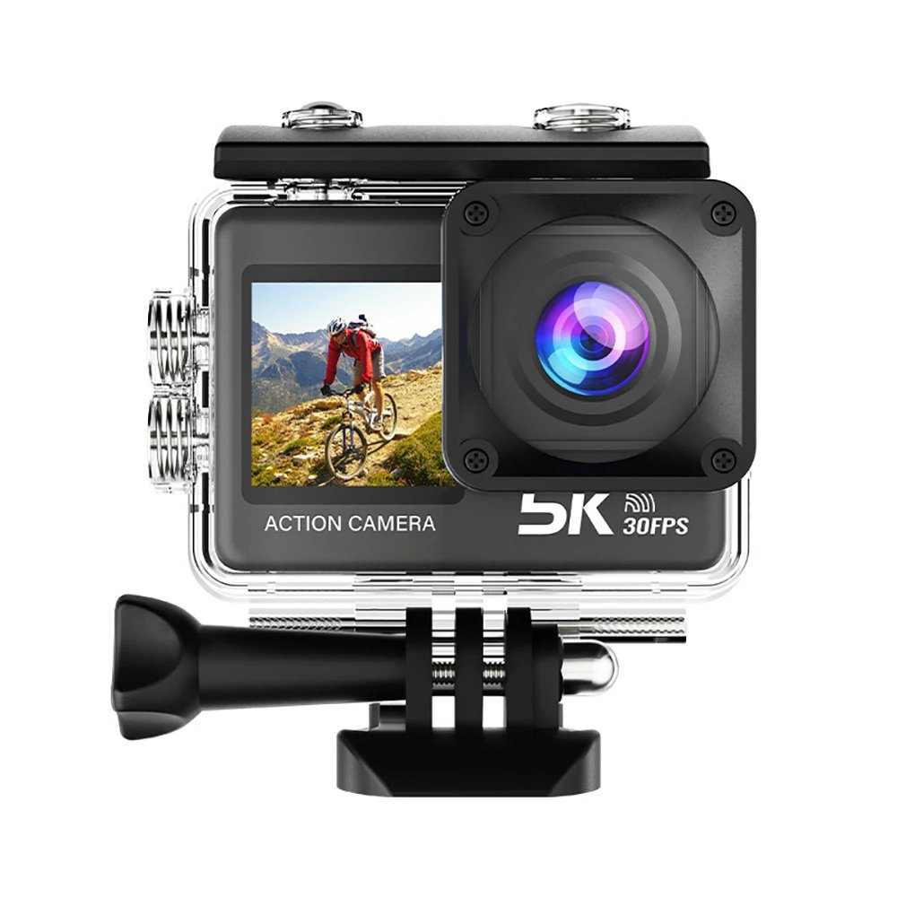 Action Camera 5K 4K60FPS EIS 48MP Wi-Fi Dual Screen 170D 8X Zoom Pre Record 30M Waterproof Sport Camera With Sony IMX576 Lens Action Camera 5K 4K60FPS EIS 48MP Wi-Fi Dual Screen 170D 8X Zoom Pre Record 30M Waterproof Sport Camera With Sony IMX576 Lens