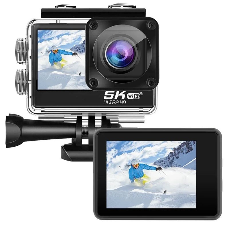 Action Camera 5K 4K60FPS EIS 48MP Wi-Fi Dual Screen 170D 8X Zoom Pre Record 30M Waterproof Sport Camera With Sony IMX576 Lens Action Camera 5K 4K60FPS EIS 48MP Wi-Fi Dual Screen 170D 8X Zoom Pre Record 30M Waterproof Sport Camera With Sony IMX576 Lens
