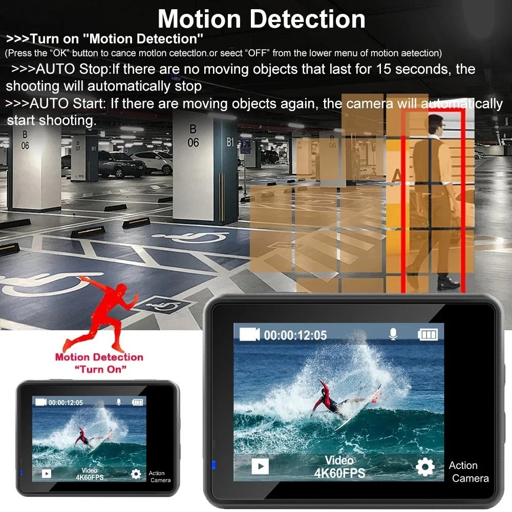 Action Camera 5K 4K60FPS EIS 48MP Wi-Fi Dual Screen 170D 8X Zoom Pre Record 30M Waterproof Sport Camera With Sony IMX576 Lens Action Camera 5K 4K60FPS EIS 48MP Wi-Fi Dual Screen 170D 8X Zoom Pre Record 30M Waterproof Sport Camera With Sony IMX576 Lens