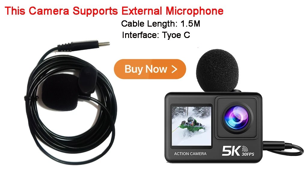 Action Camera 5K 4K60FPS EIS 48MP Wi-Fi Dual Screen 170D 8X Zoom Pre Record 30M Waterproof Sport Camera With Sony IMX576 Lens Action Camera 5K 4K60FPS EIS 48MP Wi-Fi Dual Screen 170D 8X Zoom Pre Record 30M Waterproof Sport Camera With Sony IMX576 Lens