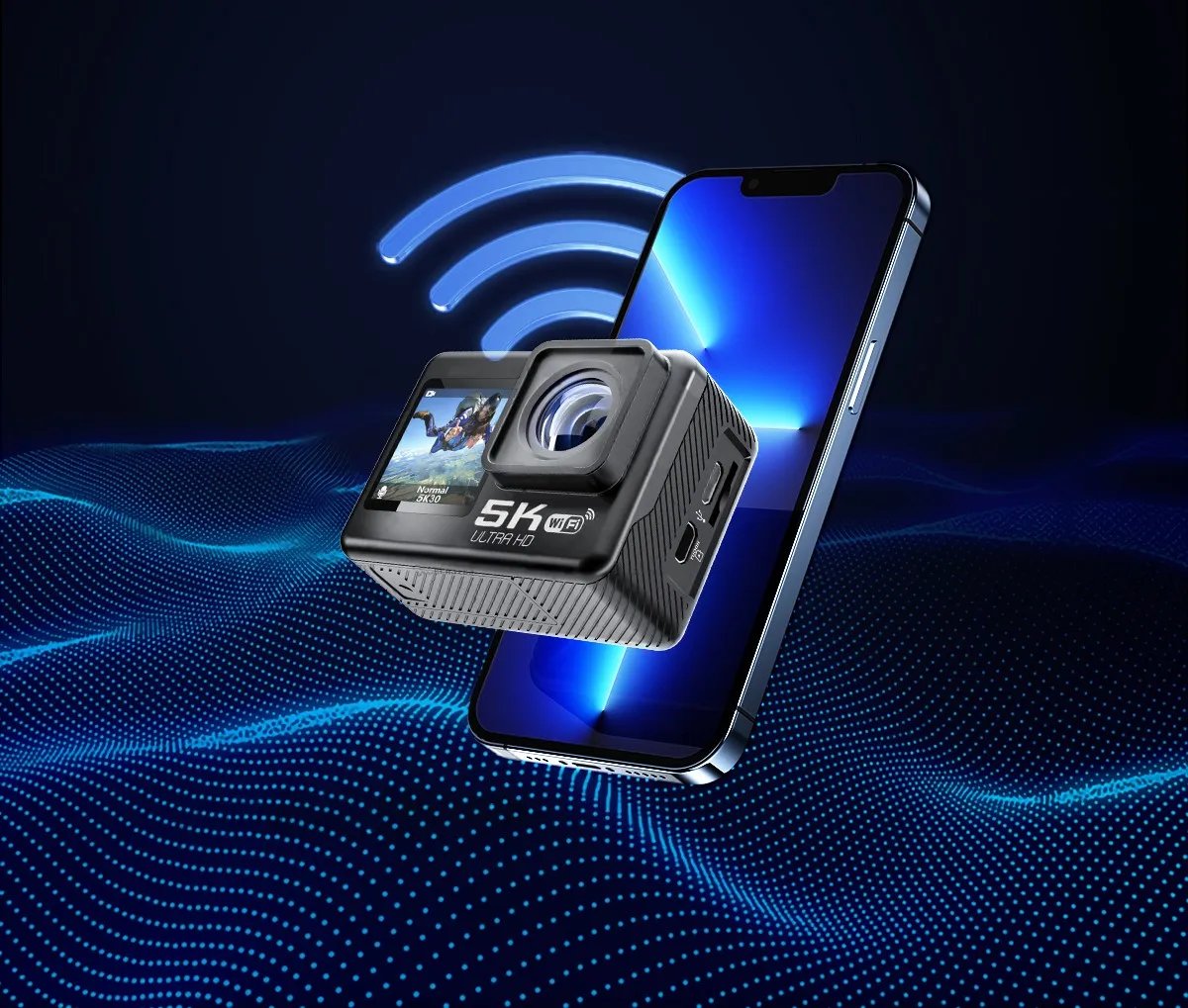 Action Camera 5K 4K60FPS EIS 48MP Wi-Fi Dual Screen 170D 8X Zoom Pre Record 30M Waterproof Sport Camera With Sony IMX576 Lens Action Camera 5K 4K60FPS EIS 48MP Wi-Fi Dual Screen 170D 8X Zoom Pre Record 30M Waterproof Sport Camera With Sony IMX576 Lens