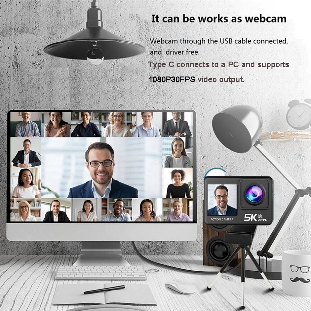 Action Camera 5K 4K60FPS EIS 48MP Wi-Fi Dual Screen 170D 8X Zoom Pre Record 30M Waterproof Sport Camera With Sony IMX576 Lens Action Camera 5K 4K60FPS EIS 48MP Wi-Fi Dual Screen 170D 8X Zoom Pre Record 30M Waterproof Sport Camera With Sony IMX576 Lens