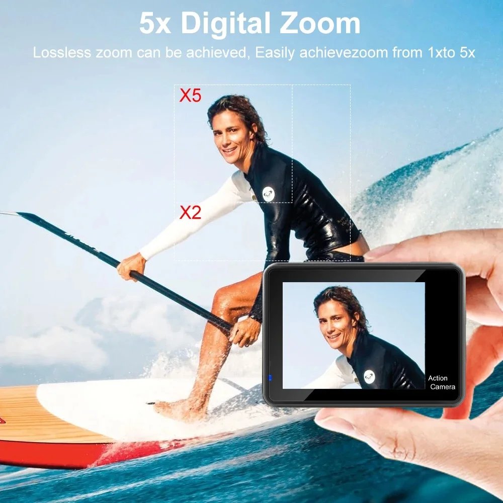 Action Camera 5K 4K60FPS EIS 48MP Wi-Fi Dual Screen 170D 8X Zoom Pre Record 30M Waterproof Sport Camera With Sony IMX576 Lens Action Camera 5K 4K60FPS EIS 48MP Wi-Fi Dual Screen 170D 8X Zoom Pre Record 30M Waterproof Sport Camera With Sony IMX576 Lens