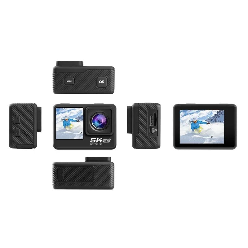 Action Camera 5K 4K60FPS EIS 48MP Wi-Fi Dual Screen 170D 8X Zoom Pre Record 30M Waterproof Sport Camera With Sony IMX576 Lens Action Camera 5K 4K60FPS EIS 48MP Wi-Fi Dual Screen 170D 8X Zoom Pre Record 30M Waterproof Sport Camera With Sony IMX576 Lens