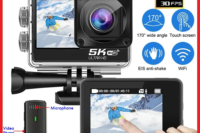 Action Camera 5K 4K60FPS EIS 48MP Wi-Fi Dual Screen 170D 8X Zoom Pre Record 30M Waterproof Sport Camera With Sony IMX576 Lens