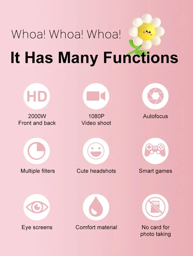 Xiaomi 4K Digital Camera 2000W Pixels Dual-camera Mini HD Eye Protection Screen1080P Built-in Game Shock Recording Kids Camera Xiaomi 4K Digital Camera 2000W Pixels Dual-camera Mini HD Eye Protection Screen1080P Built-in Game Shock Recording Kids Camera