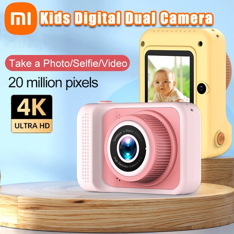 Xiaomi 4K Digital Camera 2000W Pixels Dual-camera Mini HD Eye Protection Screen1080P Built-in Game Shock Recording Kids Camera