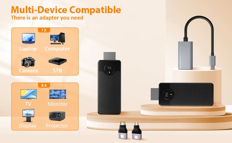 1080P 50M Wireless Video Audio Transmitter Receiver Extender Display Adapter Dongle For TV Box Monitor Projector PC 1080P 50M Wireless Video Audio Transmitter Receiver Extender Display Adapter Dongle For TV Box Monitor Projector PC