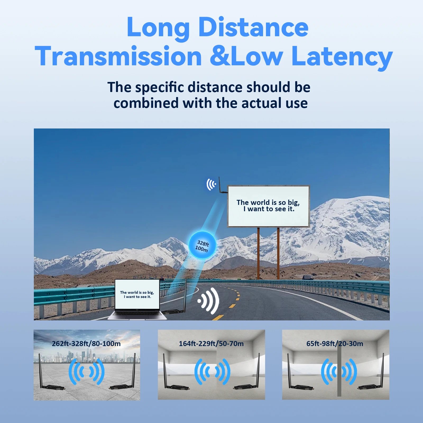 1080P 50/100M Wireless Video Audio Transmitter Receiver Extender Display Adapter Dongle For TV Box Monitor Projector