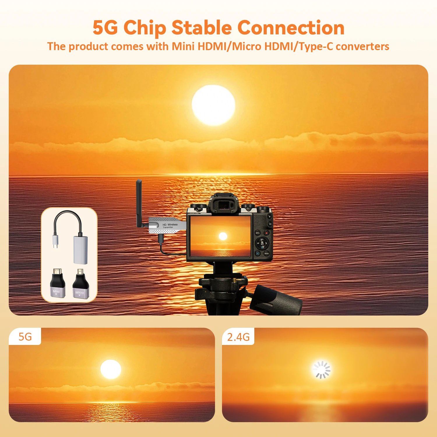 1080P 50/100M Wireless Video Audio Transmitter Receiver Extender Display Adapter Dongle For TV Box Monitor Projector