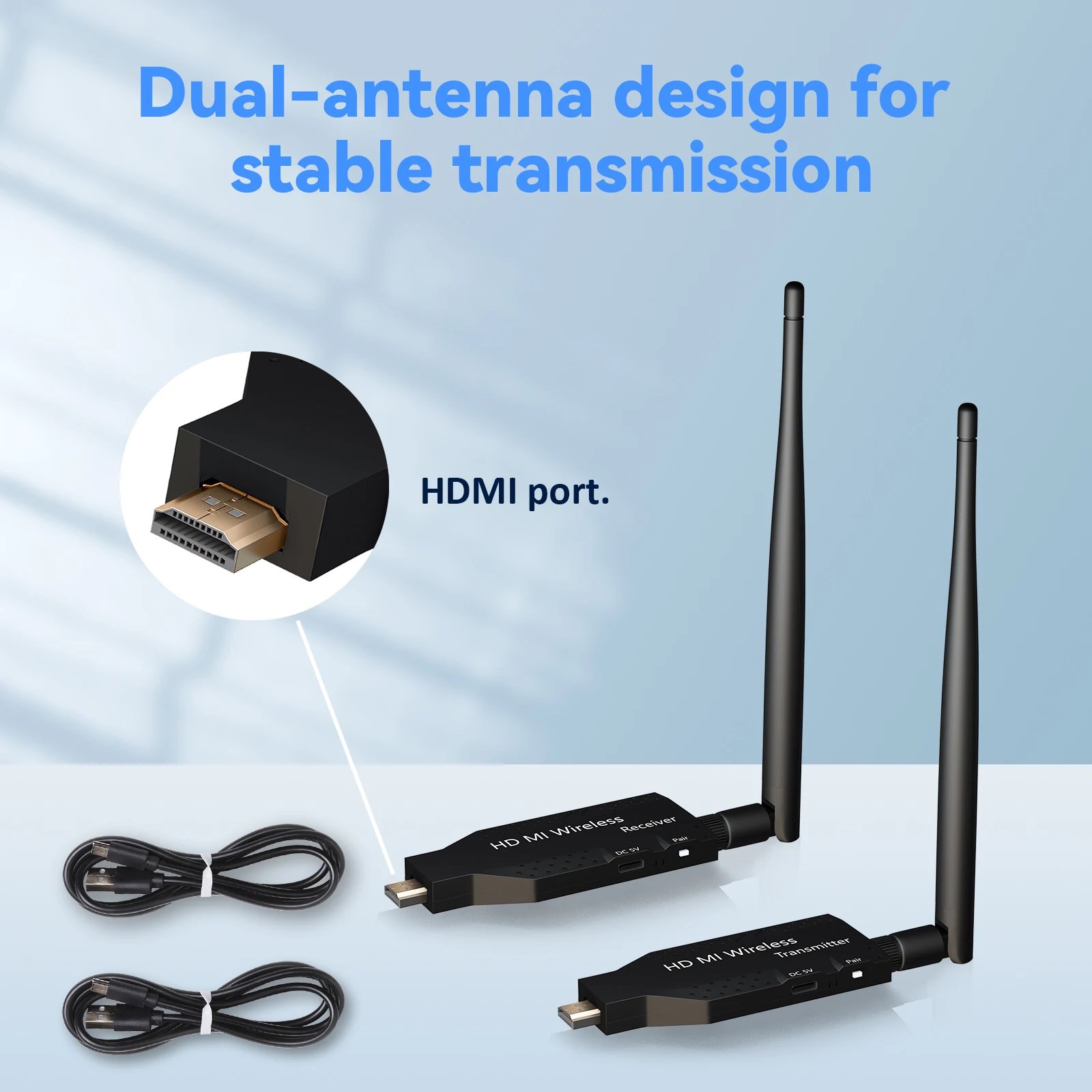 1080P 50/100M Wireless Video Audio Transmitter Receiver Extender Display Adapter Dongle For TV Box Monitor Projector