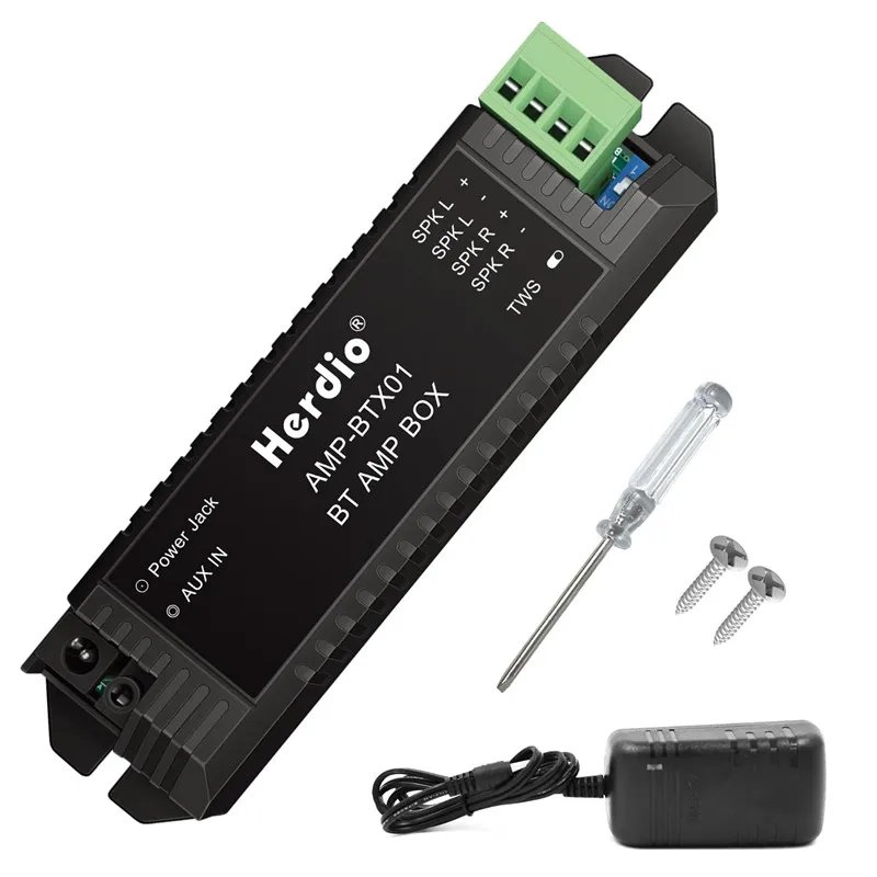 Herdio Bluetooth Home Audio Amplifier 2.0 Channel Receiver System For Passive Speakers with AUX TWS Suitable For Ceiling Marine