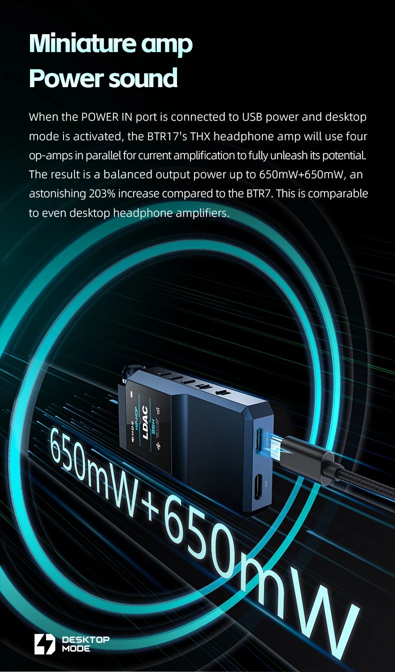 FiiO BTR17 Headphone Amp Bluetooth 5.4 Receiver with LDAC/aptX Lossless support,  Hi-Res Portable DAC 768K/32Bit DSD512