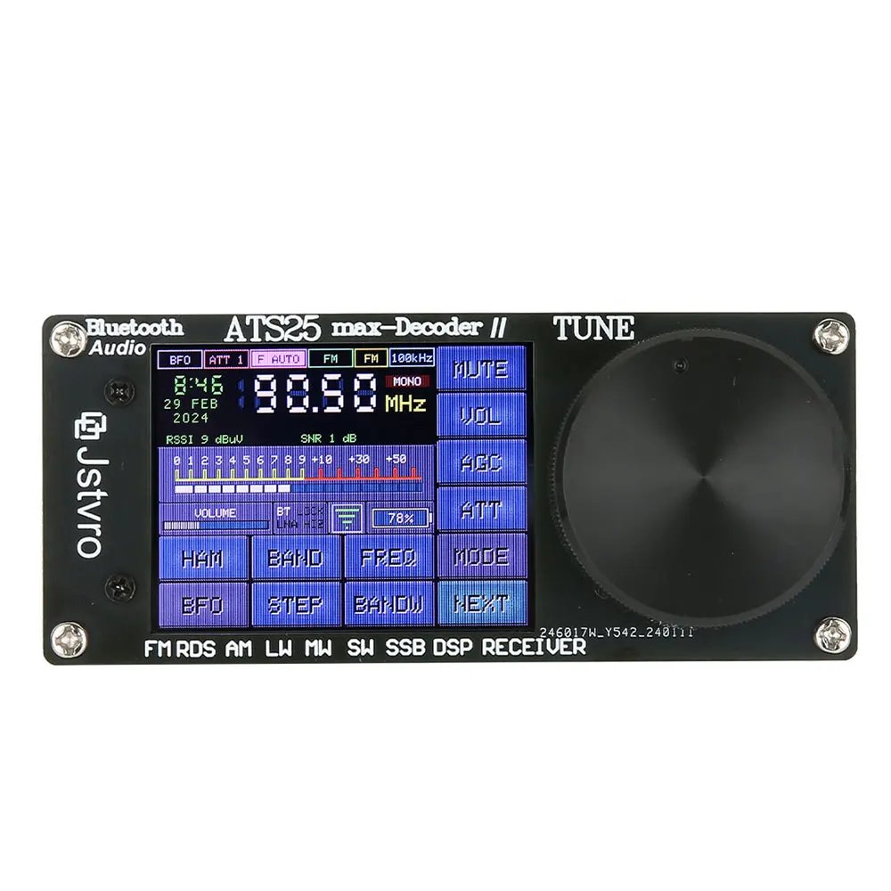 ATS25 Max Decoder II Bluetooth Version Second Generation Full Radio Receiver FM SW SSB MW LW Receiver 2.4-inch Touch Screen ATS25 Max Decoder II Bluetooth Version Second Generation Full Radio Receiver FM SW SSB MW LW Receiver 2.4-inch Touch Screen
