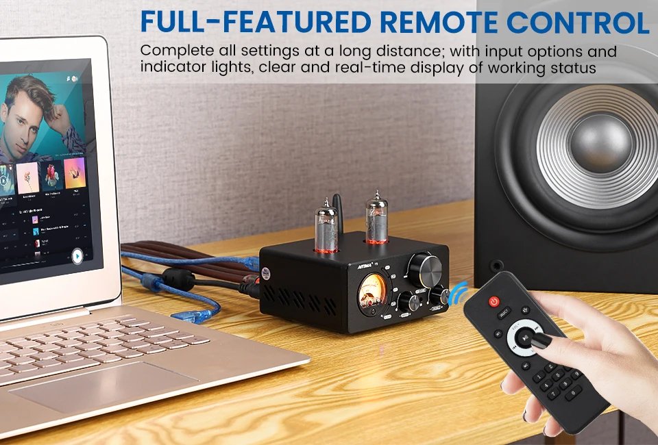 AIYIMA Audio T9 Bluetooth 5.0 Vacuum Tube Amplifier USB DAC Stereo Receiver COAX/OPT HiFi Home Audio Digital Amp w/VU Meter 100W AIYIMA Audio T9 Bluetooth 5.0 Vacuum Tube Amplifier USB DAC Stereo Receiver COAX/OPT HiFi Home Audio Digital Amp w/VU Meter 100W