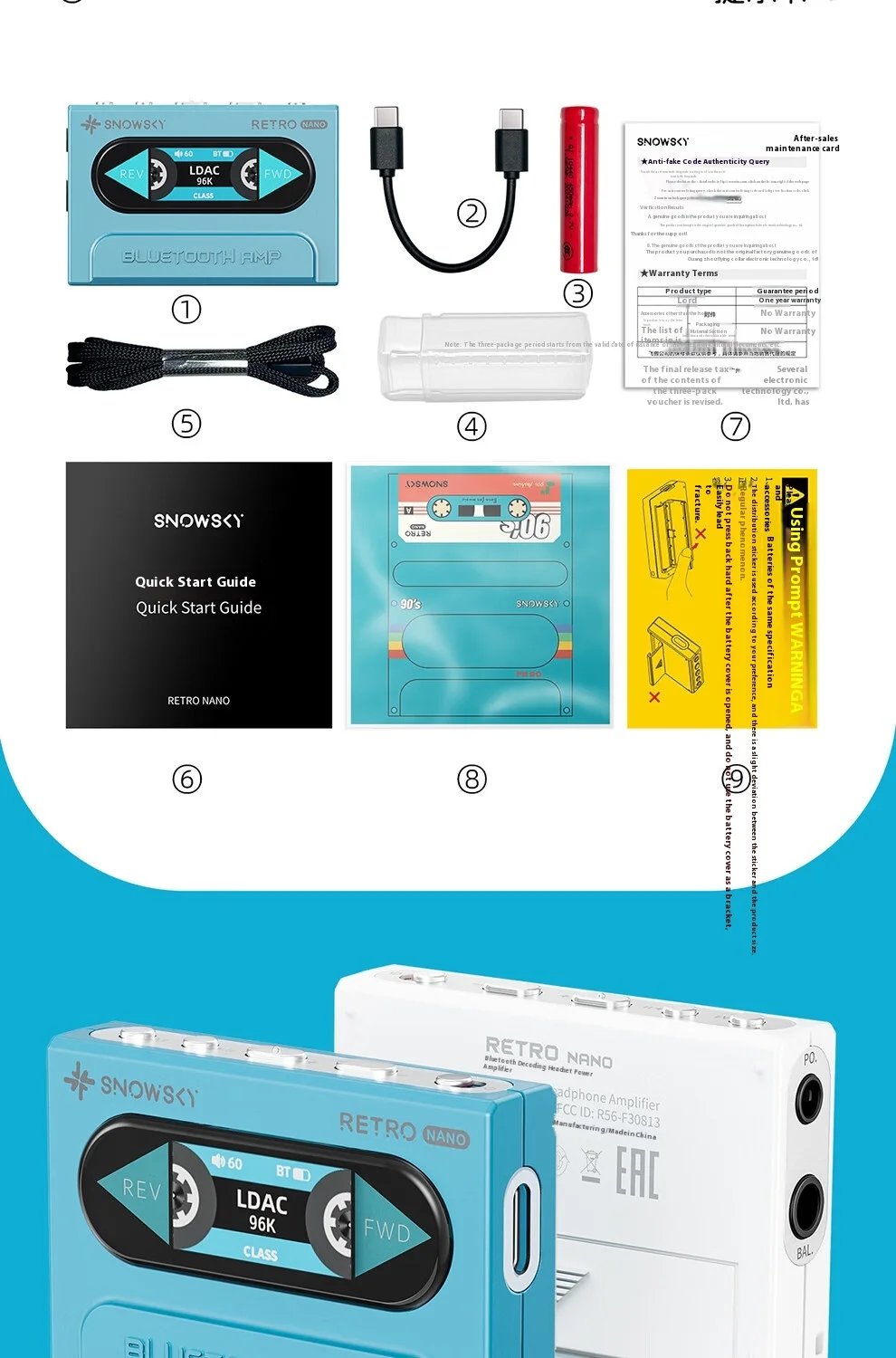 Fiio Snowsky Retro Nano Lossless Bluetooth Audio Receiver Headset Amplifier Adapter Portable HiFi Audio Receiving Decoder Custom Fiio Snowsky Retro Nano Lossless Bluetooth Audio Receiver Headset Amplifier Adapter Portable HiFi Audio Receiving Decoder Custom