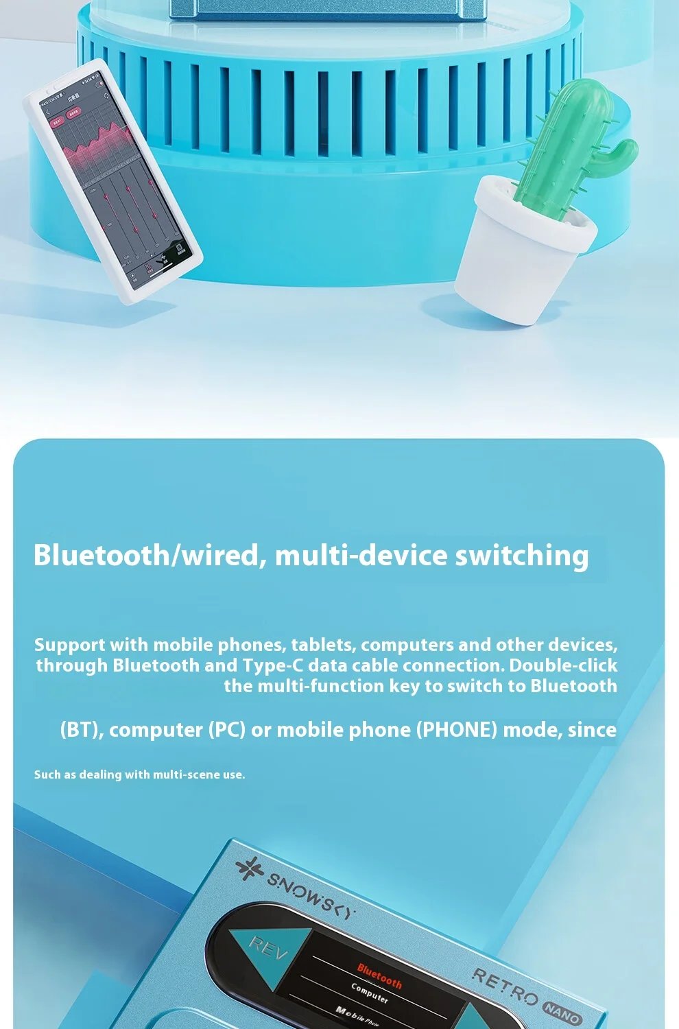 Fiio Snowsky Retro Nano Lossless Bluetooth Audio Receiver Headset Amplifier Adapter Portable HiFi Audio Receiving Decoder Custom Fiio Snowsky Retro Nano Lossless Bluetooth Audio Receiver Headset Amplifier Adapter Portable HiFi Audio Receiving Decoder Custom