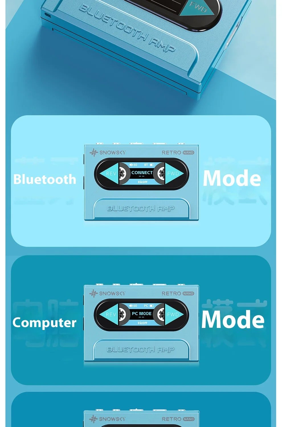 Fiio Snowsky Retro Nano Lossless Bluetooth Audio Receiver Headset Amplifier Adapter Portable HiFi Audio Receiving Decoder Custom Fiio Snowsky Retro Nano Lossless Bluetooth Audio Receiver Headset Amplifier Adapter Portable HiFi Audio Receiving Decoder Custom