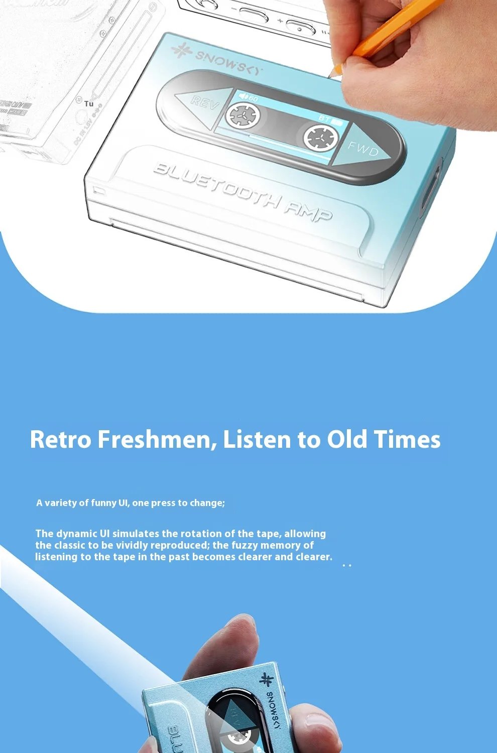 Fiio Snowsky Retro Nano Lossless Bluetooth Audio Receiver Headset Amplifier Adapter Portable HiFi Audio Receiving Decoder Custom Fiio Snowsky Retro Nano Lossless Bluetooth Audio Receiver Headset Amplifier Adapter Portable HiFi Audio Receiving Decoder Custom