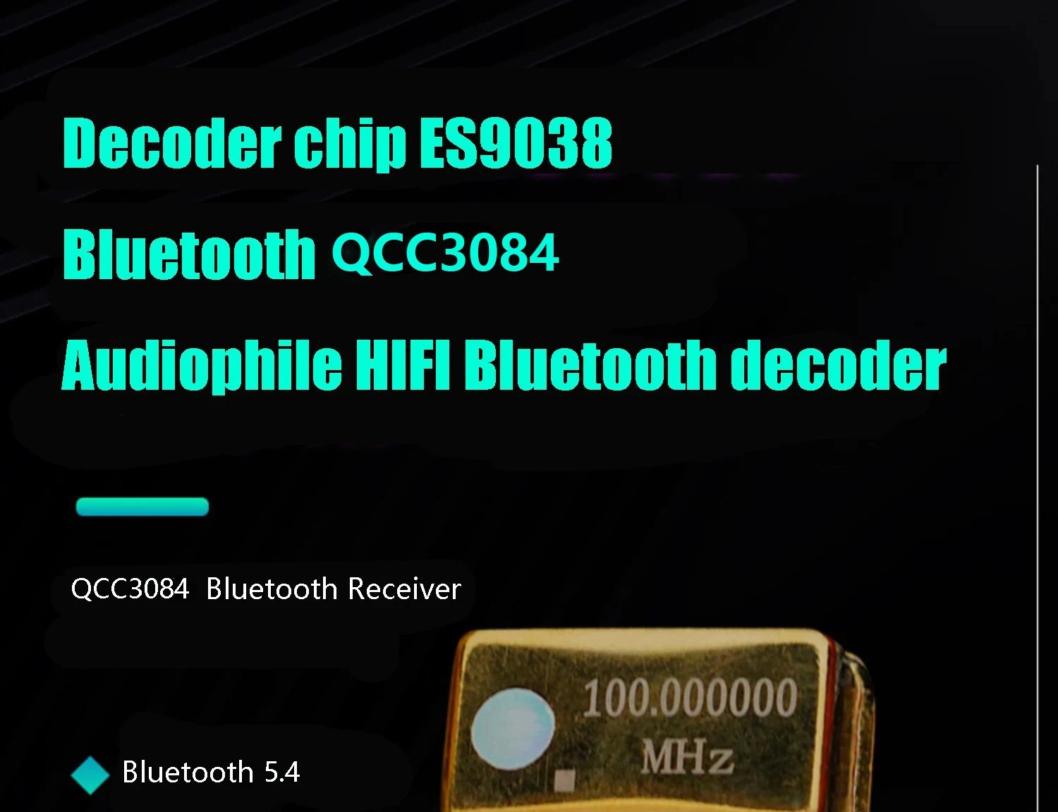 Lossless Bluetooth Audio Decoder QCC3084 Bluetooth 5.4 ES9038Q2M DAC HIFI Decoder Support APTX-HD HD Format Bluetooth Receiver