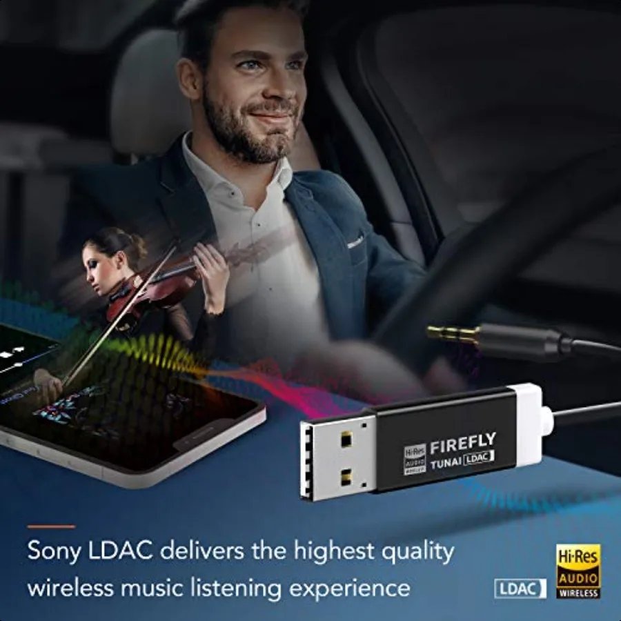 Firefly LDAC Bluetooth Receiver: High Resolution Wirel o Bluetooth 5.0 Adapter with ophile USB DAC 3.5mm AUX for Car Home Stere Firefly LDAC Bluetooth Receiver: High Resolution Wirel o Bluetooth 5.0 Adapter with ophile USB DAC 3.5mm AUX for Car Home Stere