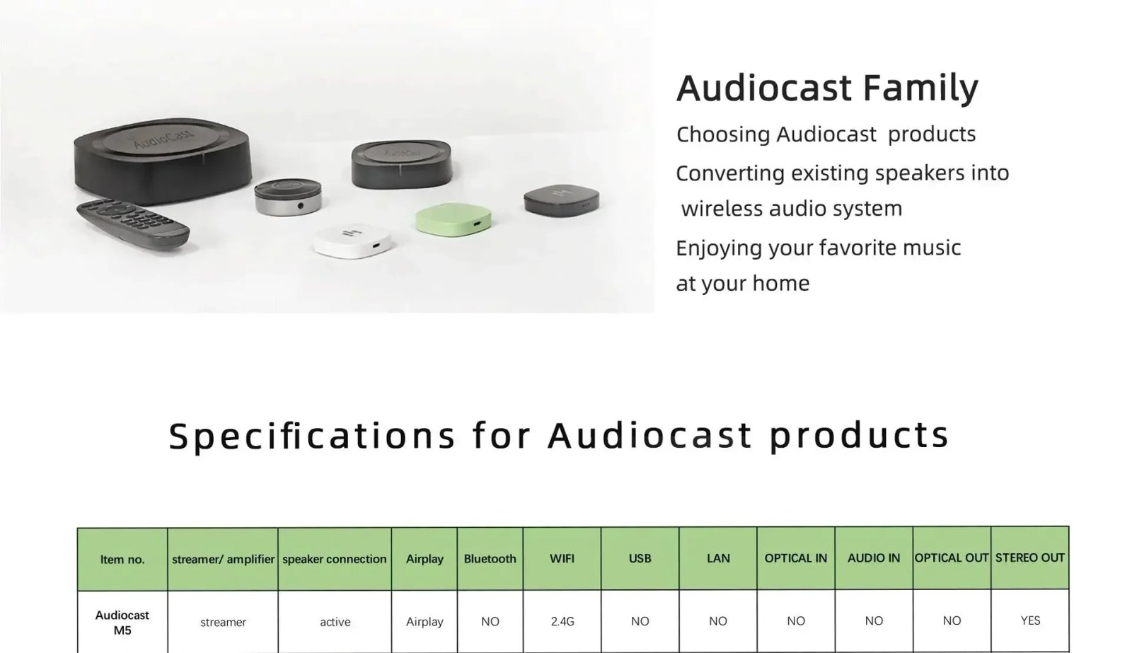 IEAST Audiocast AMP50 Airplay Wireless WiFi Bluetooth 5 Amplifier Audio Receiver, amp80 Same Model, Lossless Multi-Room DLNA, UP