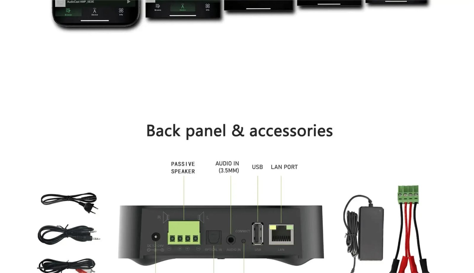 IEAST Audiocast AMP50 Airplay Wireless WiFi Bluetooth 5 Amplifier Audio Receiver, amp80 Same Model, Lossless Multi-Room DLNA, UP