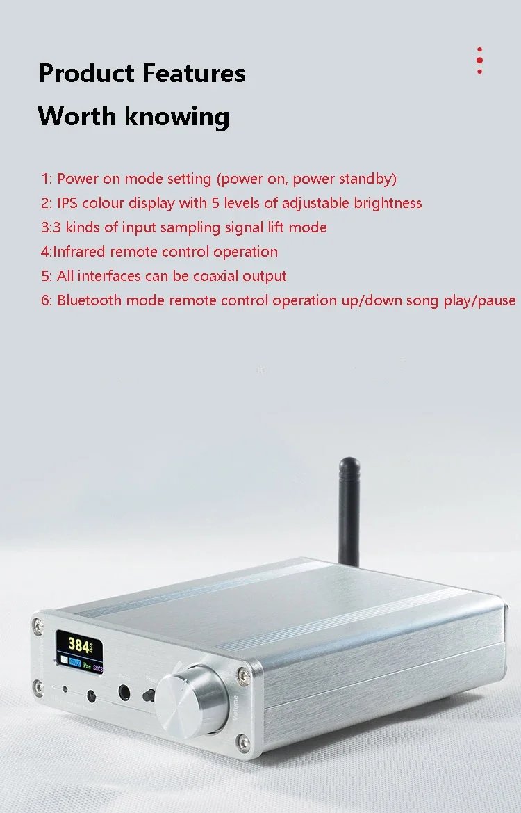 Bluetooth Audio Decoder ES9038Q2M DAC QCC5125 Bluetooth 5.1 Audio Receiver HD Display SRC Upsampling Support IR Remote Control Bluetooth Audio Decoder ES9038Q2M DAC QCC5125 Bluetooth 5.1 Audio Receiver HD Display SRC Upsampling Support IR Remote Control
