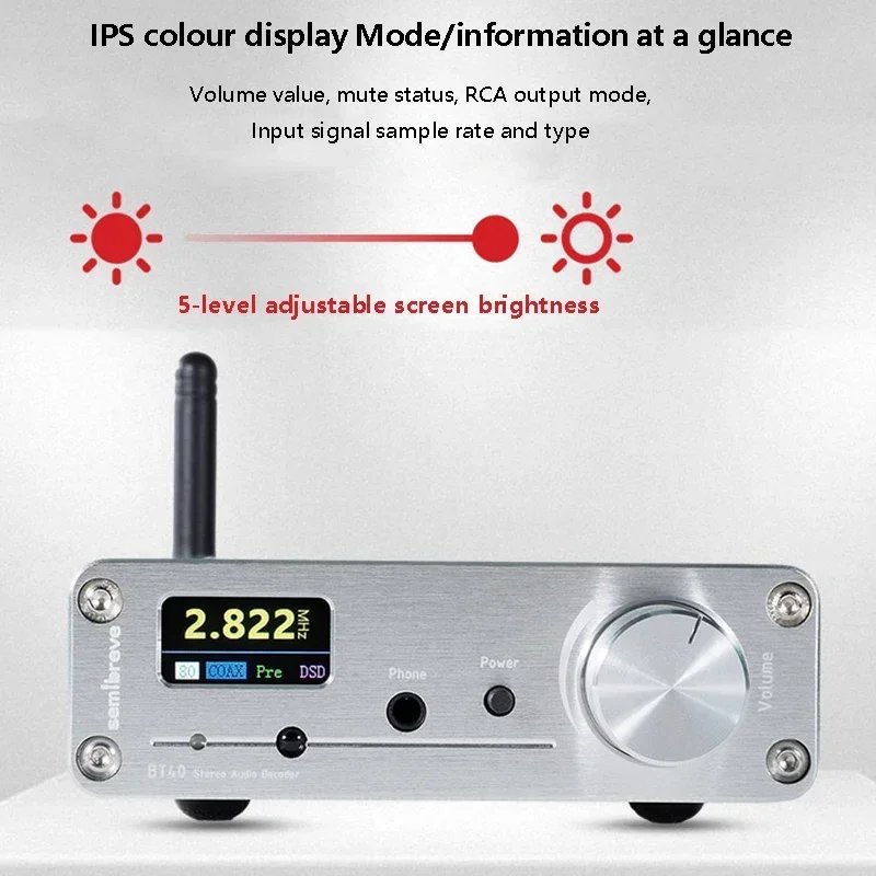 Bluetooth Audio Decoder ES9038Q2M DAC QCC5125 Bluetooth 5.1 Audio Receiver HD Display SRC Upsampling Support IR Remote Control - Image 5