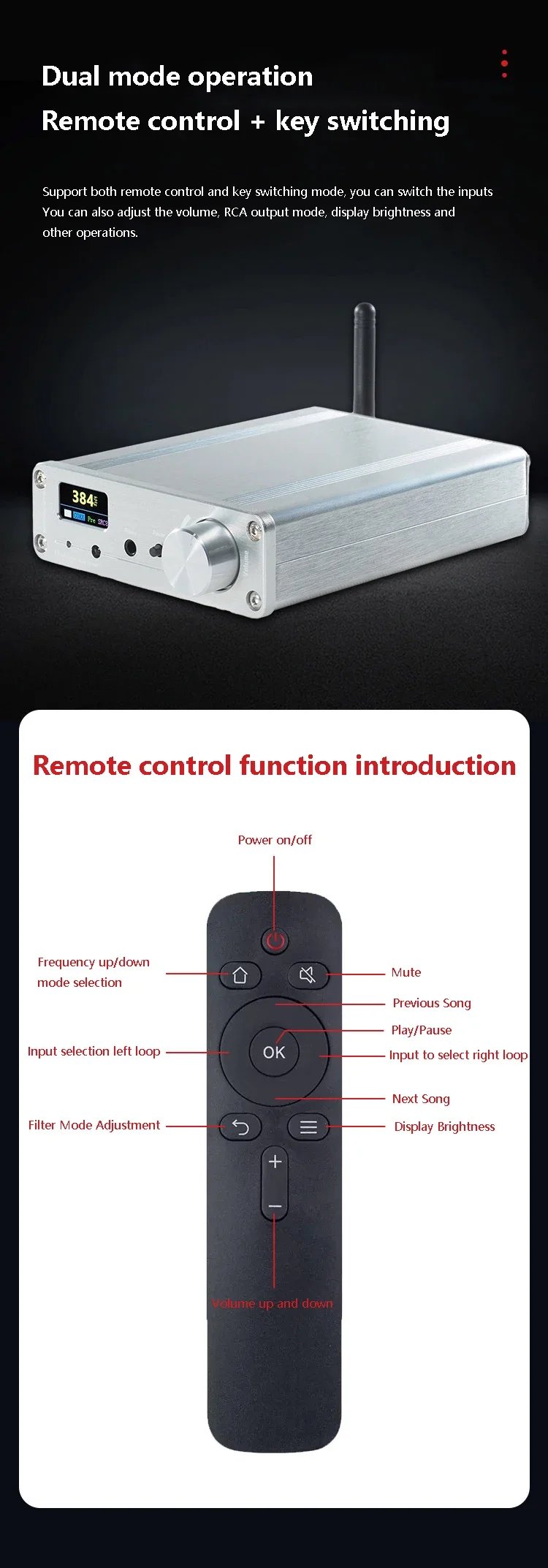Bluetooth Audio Decoder ES9038Q2M DAC QCC5125 Bluetooth 5.1 Audio Receiver HD Display SRC Upsampling Support IR Remote Control Bluetooth Audio Decoder ES9038Q2M DAC QCC5125 Bluetooth 5.1 Audio Receiver HD Display SRC Upsampling Support IR Remote Control