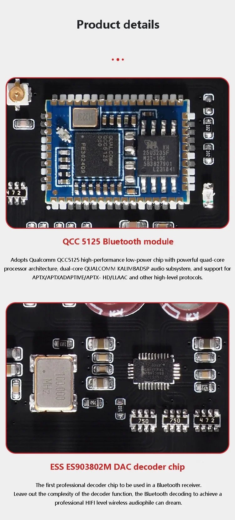 Bluetooth Audio Decoder ES9038Q2M DAC QCC5125 Bluetooth 5.1 Audio Receiver HD Display SRC Upsampling Support IR Remote Control Bluetooth Audio Decoder ES9038Q2M DAC QCC5125 Bluetooth 5.1 Audio Receiver HD Display SRC Upsampling Support IR Remote Control