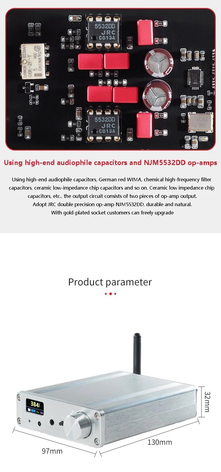 Bluetooth Audio Decoder ES9038Q2M DAC QCC5125 Bluetooth 5.1 Audio Receiver HD Display SRC Upsampling Support IR Remote Control Bluetooth Audio Decoder ES9038Q2M DAC QCC5125 Bluetooth 5.1 Audio Receiver HD Display SRC Upsampling Support IR Remote Control