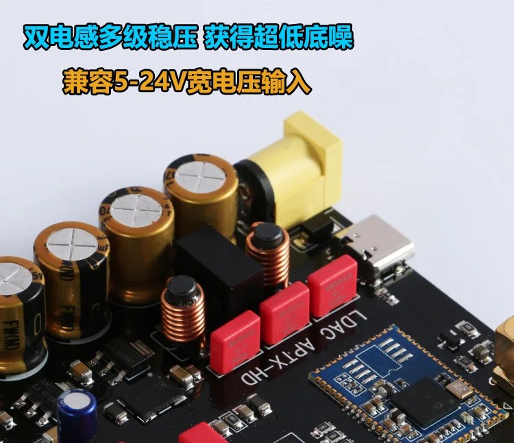 5125 Bluetooth 5.1 Wireless Receiver ES9038 Decoding Board Lossless LDAC Ear Amplifier Upgrade CSR8675