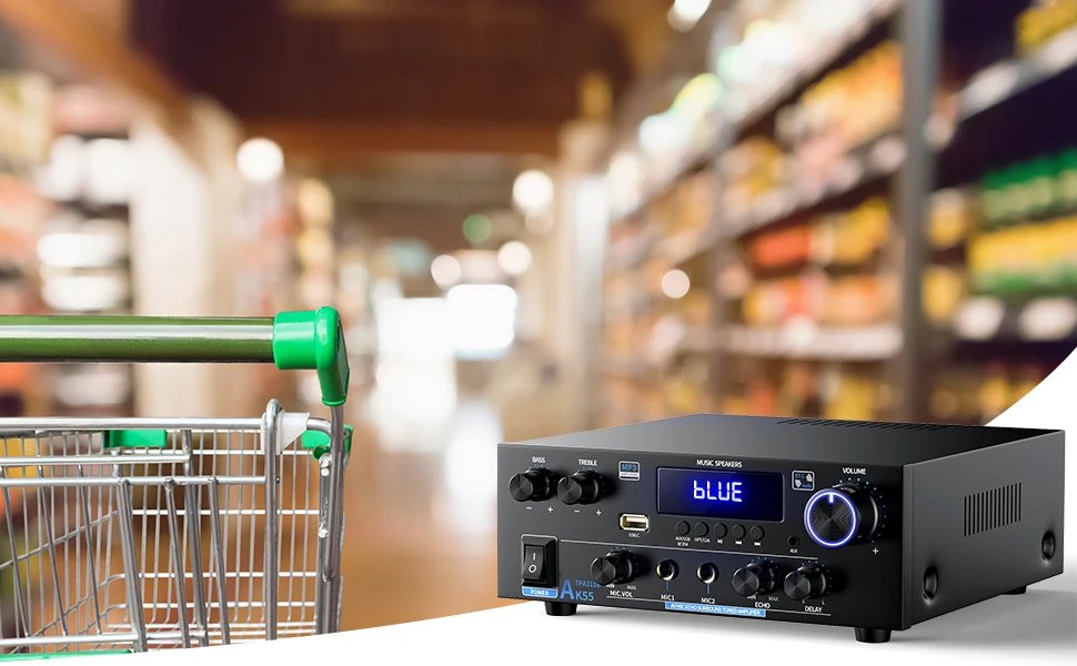 AK55 Stereo Audio Amplifier Sound Channel 2.0 Digital Bluetooth Receiver AMP RMS 70W+70W FM USB for Car Home Theater Karaoke AK55 Stereo Audio Amplifier Sound Channel 2.0 Digital Bluetooth Receiver AMP RMS 70W+70W FM USB for Car Home Theater Karaoke